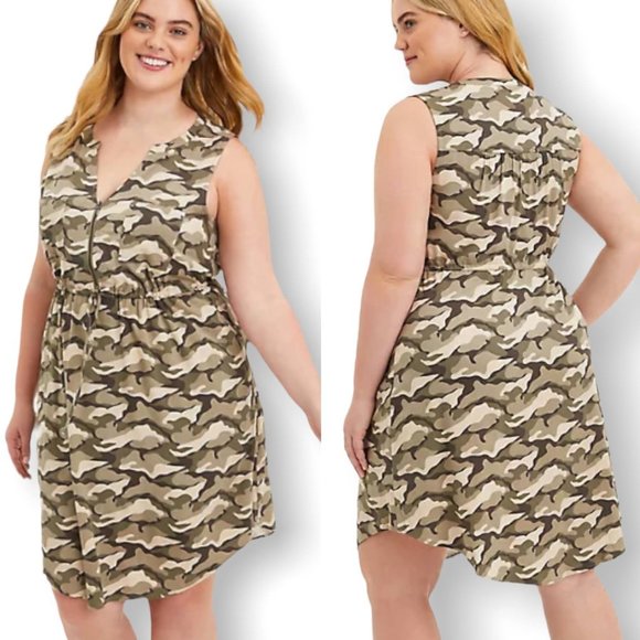 torrid Dresses & Skirts - TORRID Camo Zip Front Dress NWT